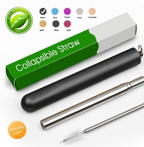 Pajita Plegable de Acero Inoxidable Ecológica de Alta Calidad - Product Image 2