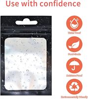 Sachets plats refermables noirs en aluminium avec fermeture éclair et fenêtre, personnalisables avec logo, pour cosmétiques et outils de maquillage