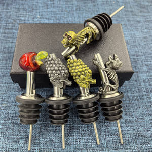 Accesorios Creativos para Bar, Vertedores de Botellas con Forma de Animales Personalizados, Vertedor de Vino de Metal, Boca de Vino de Aleación de Zinc, Vertedor de Vino con Forma de Uva, <span class=keywords><strong>Manzana</strong></span> y Calavera - Product Image 2