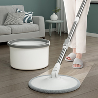 Vadrouille rotative à seau unique à la mode, nettoyage rond séparé de l'eau propre et de l'eau sale, vadrouille 360 pour salle à manger