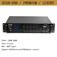 Amplificateur de sonorisation PA 4/5/6 zones 70V 100V, équipement audio commercial pour hôtel, école, restaurant avec télécommande numérique