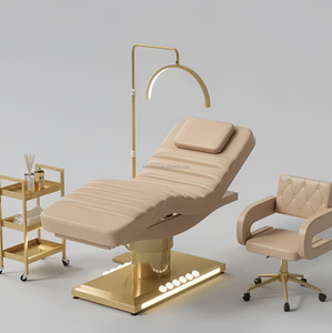 Ensemble de lit de beauté électrique professionnel noir avec 3 moteurs, accessoires réglables pour massage facial, salon et spa - Product Image 2