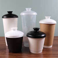 Couvercle en forme de théière jetable de style chinois de 90mm couvercles étanches pour thé au lait café gobelet en papier gobelet en plastique couvercle couvercles d'injection