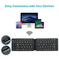 Keyboard Mini Isi Ulang untuk Rumah, Kantor, Bisnis, iPhone, iPad, Tablet, Portabel, Lipat, Nirkabel BT 2.4G, Keyboard Gaming