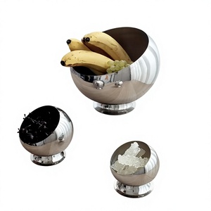 Juego de 3 Fruteros Decorativos de Acero Inoxidable con Base de Pedestal para Frutas, Nueces, Dulces, Bocadillos y Decoración de Mesa para el Hogar - Product Image 1