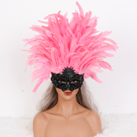 Masque de mascarade en plumes vénitiennes multicolores, masque en plumes pour le carnaval de Mardi Gras, Halloween, fête costumée, masque en plumes pour événement cosplay