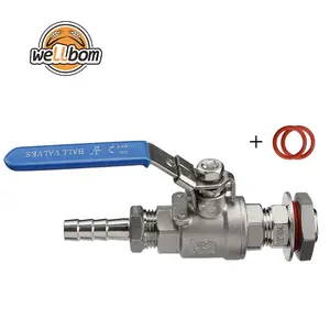 1/2 "Thép Không Gỉ 304 Van Bi Nhỏ Gọn Không Hàn & Vòi Barb Homebrew Bia Ấm Đun Nước