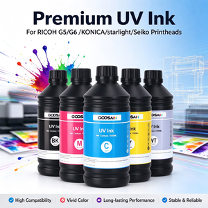 Encre UV DTF Goosam 1000ML blanche et vernis compatible avec les têtes d'impression Epson DX7 XP600 I3200-U1 pour impression par transfert d'autocollants - Product Image 1