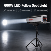 Projecteur LED 600W RGBWA avec zoom motorisé 6-15x, portée 150m, CRI90, sans scintillement, DMX512, IP20 pour théâtre, concert, mariage