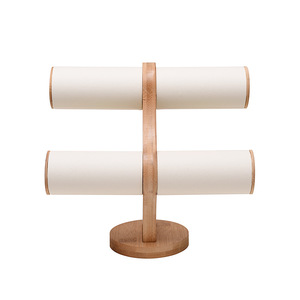 Wholesale Custom Bracelet <strong>Holder</strong> Display T bar Jewelry Bangle Velvet Bracelet Display Hairband Wooden Display Stand - Product Image 4
