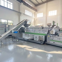 Machine automatique de pelletisation de recyclage des déchets plastiques 250 à 300 kg/h vis unique pour granulés de plastique PP PE PVC ABS