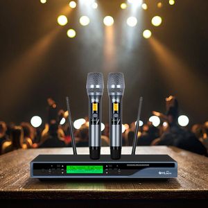 Système de microphone sans fil professionnel omnidirectionnel à diversité réelle, micro-cravate et micro-main, UHF, dynamique, sans fil, en métal, avec réduction de bruit - Product Image 6