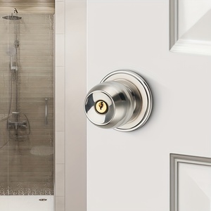 <strong>Black</strong> <strong>Door</strong> <strong>Knob</strong> Zinc Alloy Heavy Duty Keyed Entry Ball Handle with Fixed Pin for Entrance Bedroom Bathroom No Power Required - Product Image 1