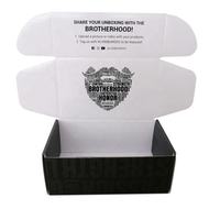 Boîtes d'expédition rigides avec impression de logo de taille personnalisée emballage en tissu de chapeau boîte postale en carton ondulé boîte en carton ondulé noir