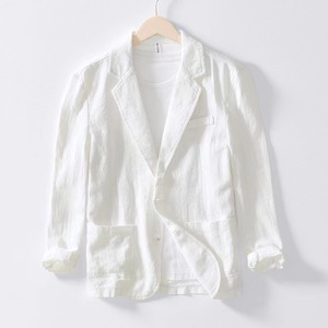 Costume décontracté pour hommes populaires veste monocouche couleur unie coton <span class=keywords><strong>lin</strong></span> Blazers transfrontalier décontracté hauts à la mode pour hommes - Product Image 6