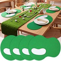Set de table en feutre pour fête de golf, 15,75 x 12,6 pouces, décorations de fête de golf, set de table en feutre vert pour table, décoration sur le thème du sport
