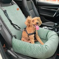 Vente en gros, siège auto mode pour chien, siège auto amovible pour animal de compagnie, lits en velours, siège auto pour chiot, adapté aux animaux domestiques