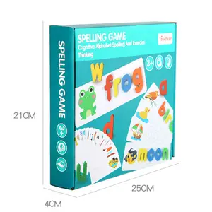 핫 세일 나무 26 영어 편지 맞춤법 단어 카드 교육 장난감 아기 학습