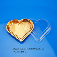 Hartvormige Wegwerp Sushi Doos Met Deksels Halen Sushi Dienblad Fruit Cake Dessert Drager Container Goud