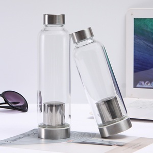 <span class=keywords><strong>Tazas</strong></span> de té Drinkware 2025 Best Seller Botella de jugo de vidrio de borosilicato 420ml 550ml Filtro de té Manga resistente al calor Venta caliente Amazons - Product Image 1