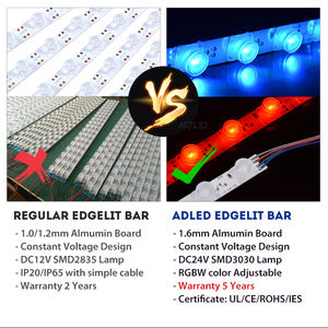 3030 RGB SMD LED Rigid Bar <b>Light</b> with <b>Diffuse</b> Optical Lens Aluminum Hard <b>Strip</b> Lamp for Fabric Lightbox Backlit - Product Image 3