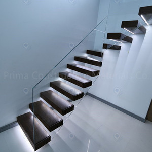 Prima personalizado apartamento comercial/Hotel elegante escalera flotante diseño de escaleras de madera - Product Image 4