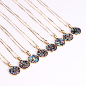 Zogxin Letter Necklace Gold Initial Pendant Round Stainless Steel For Women Gift Daily Wear - Product Image 3