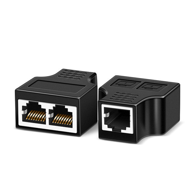 RJ45 Ethernet Splitter 1 to 2 Adapter, Network Cable Y Splitter for IPTV Broadband
