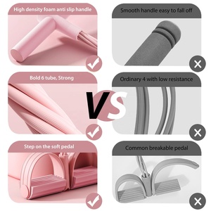 Pedales de Silicona Antideslizantes para Uso Doméstico, Juego de 3 Bandas de Resistencia con Cuerda Elástica de 4 Tubos, Portátiles para Entrenamiento Corporal - Product Image 6