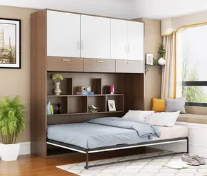 Sofá moderno simples robótico dobrável minimalista economizar espaço móveis multifuncionais madeira compensada cama murphy horizontal