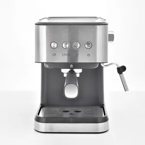 Máquina de café expresso elétrica, 15 barras, tanque de água profissional automático, 1.5l, com controle pcb e botão digital, prensa por botão