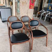 Fauteuil en bois courbé de luxe moderne avec coussin en cuir pour salle à manger, bureau, hall d'hôtel, mobilier contemporain pour la maison