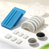 Kit de remplacement de filtre pour fontaine à eau pour animaux de compagnie, pour chats et chiens, charbon actif en coque de noix de coco, résine, accessoire pour fontaine à eau pour chat