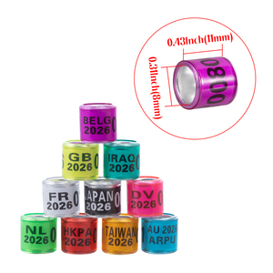 <span class=keywords><strong>100Pcs</strong></span>/Pak Cincin Kaki Burung Diameter Dalam 8mm Aluminium untuk Merpati, Burung Beo, Puyuh, Pelatihan dan Identifikasi - Product Image 2