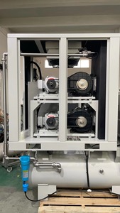 Compresseur d'air à spirale sans huile YiBang 3.7KW 8 bars 380L/min 5hp AC 380V 50Hz quatre-en-un avec réservoir de 200L et entraînement par courroie - Product Image 2