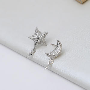 Versatile DIY S925 Silver & <b>Pearl</b> <b>Earrings</b> Accessory Trendy Female Personalized Pendant Headpiece with Empty Stand - Product Image 2