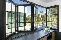 Fenêtre pliante verticale en alliage d'aluminium, insonorisée, coupe-vent, éco-responsable, à faible teneur en carbone, pour usage extérieur, destinée aux distributeurs mondiaux