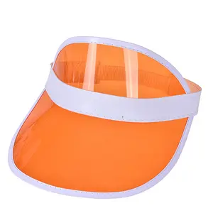 Stock Plastic PVC Visor Cap Beach Airtop Sun Visor Hat Promotion Advertising Tuorist Team Cap Custom Logo