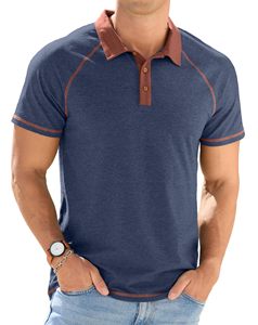 Chemises polo pour hommes, couleur unie, manches courtes, coton doux, respirant, décontracté, à porter tous les jours - Product Image 5