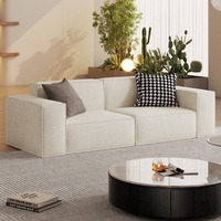 Ensemble de canapés modulaires monobloc pour petits/grands appartements, en tissu écologique, avec accoudoirs droits et rembourrage en éponge, idéal pour les hôtels