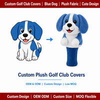 Housses de clubs de golf en peluche personnalisées, motifs chien de dessin animé, housses de tête de golf en peluche OEM ODM, conception personnalisée, housses de tête en peluche pour clubs de golf, cadeaux