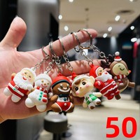 Porte-clés Poupée de Noël en Silicone Souple Moulé par Coulée, Style Européen et Américain, Idéal pour Sac, Tendance, Importation Chine