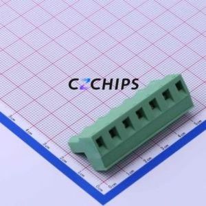 DB2EK-7.62-7P-GN-S Plug-in Terminal Block P=7.62mm Connector Male Plug 1x7P 7.62mm Green - Product Image 2