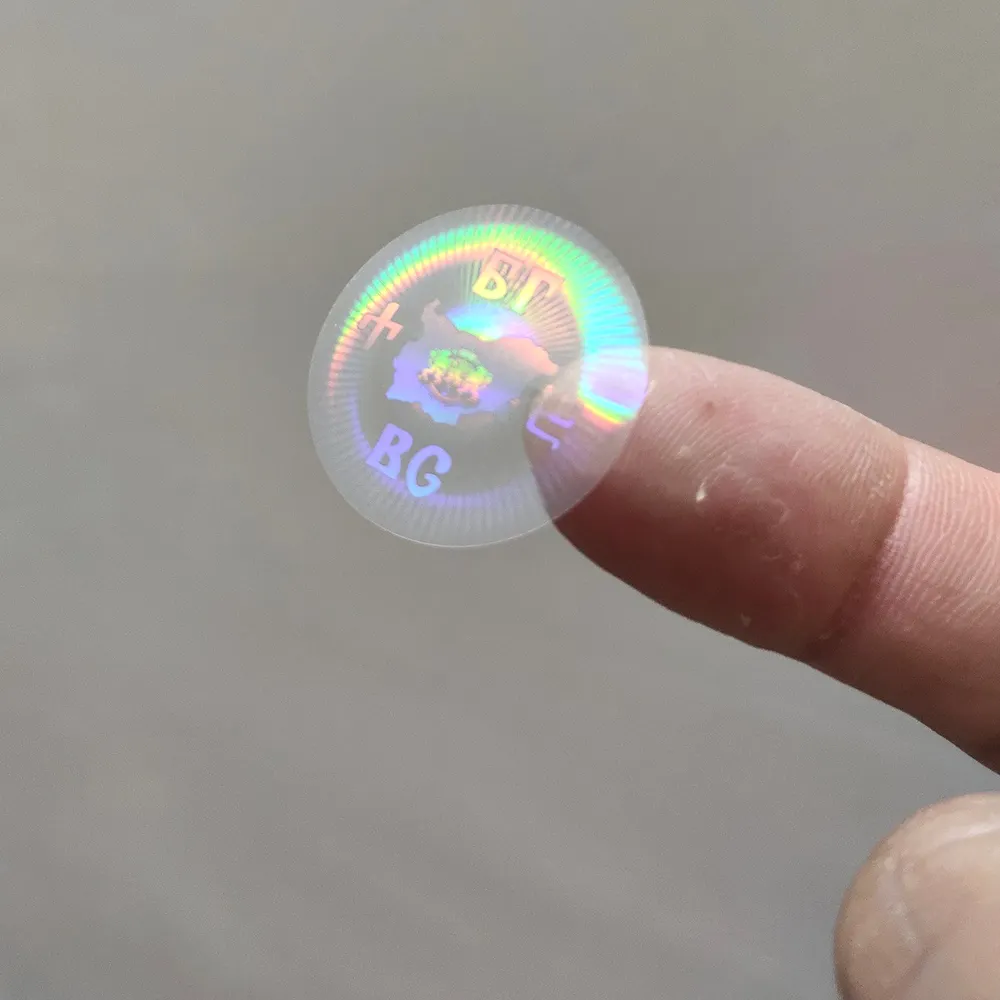 Fälschung sicherer transparenter runder Overlay-Hologramm aufkleber mit benutzer definiertem Logo