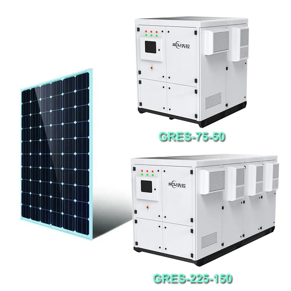 SCU Solar + Grid + Diesel Gensets + Baterai LFP Gabungan Daya Hibrida Baterai Surya Sistem Penyimpanan Energi 100 Kwh 500kwh 1Mw 2Mw