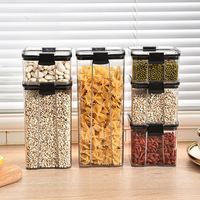 OEM ODM Contenant hermétique en plastique transparent, carré, personnalisé, résistant à l'humidité, moderne, réutilisable, de qualité alimentaire, pour le rangement de la cuisine, idéal pour les cadeaux