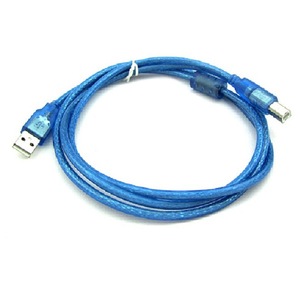 สายเคเบิลเครื่องพิมพ์ USB 2.0 สีน้ำเงิน ยาว 1.5 เมตร ป้องกันสัญญาณรบกวนด้วยไนลอน พร้อมแกนเฟอร์ไรต์ สำหรับเดสก์ท็อป - Product Image 1