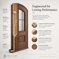 Architectural Arched Timber Entry Door for Modern Residences