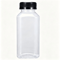 Bouteille de boisson carrée en PET jetable, grande capacité 350 ml 500 ml, finition mate, écologique et recyclable, pour jus, lait, thé, avec bouchon à vis