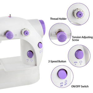 Nouvelle mini machine à coudre électrique à lit plat en plastique, surjeteuse, 2 vitesses réglables, haute vitesse, légère, portable, pour la maison - Product Image 3
